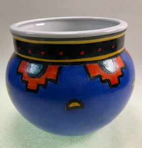 Ecco Terra Porcelain Hand Painted Planter Pot Southwest Design - Picture 1 of 6