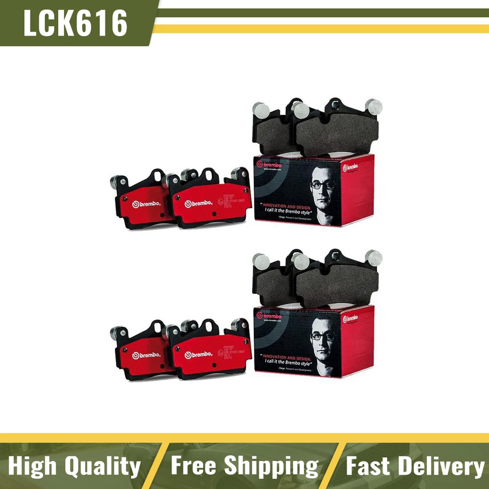 Pastillas de freno delanteras + traseras de cerámica Brembo de alta calidad para Fiat 500L 2014-2018 Foto 1 de 4