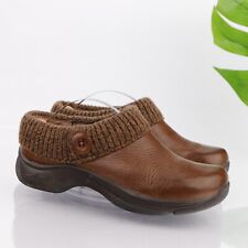 Dansko Women's Kenzi Mule Size 39 8.5 Brown Leather Knit Cuff Clog Nursing Shoe