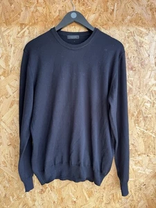 Calvin Klein 100% Merino Wool Round Neck Black Pullover Jumper - Size Large L - Picture 1 of 6