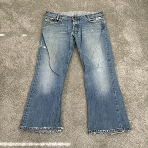 Diesel Jeans Mens Bootcut Regular Fit Distressed Koffha Blue Size 36x32 - Picture 1 of 10