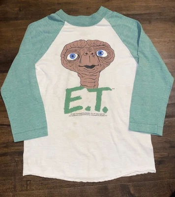 Vintage 1982 E.T. Camiseta de béisbol extraterrestre manga 3/4 jóvenes niños mediana Foto 1 de 4