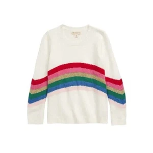 Tucker + Tate Girls Rainbow Stripe Sweater in Ivory Egret Rainbow Size 5 $39 - Picture 1 of 5