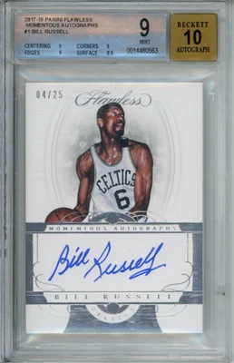 2017-18 impecable * Bill Russell * BGS 9 automático 10 */25 * autógrafo momentáneo Foto 1 de 2