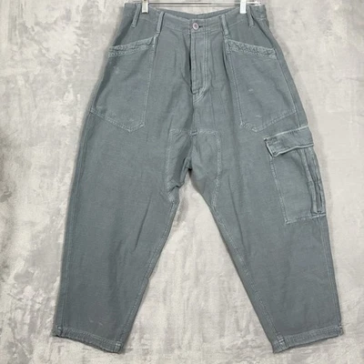 Pantalones cargo Free People S Pull On Barrel azules desgastados boho patinador grunge Foto 1 de 4