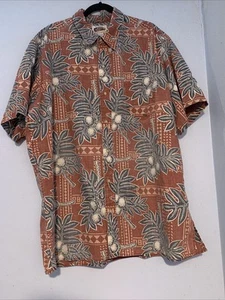 Breadfruit VNC Eddy Y Reyn Spooner Vintage Hawaiian Aloha Shirt Red Dirt Blu 3XL - Picture 1 of 2
