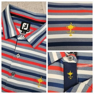Footjoy Golf Polo Shirt Men M Ryder Cup 1927 Red White Blue Striped American USA - Picture 1 of 10