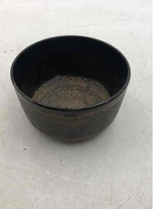 Black Engraved Hand Percussion Traditionally Instrument Tibetan Singing Bowl - Picture 1 of 6