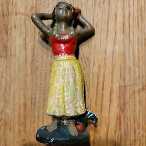 Vtg bottle opener Hula Girl Hand Painted Vintage Cast Iron - Picture 1 of 6