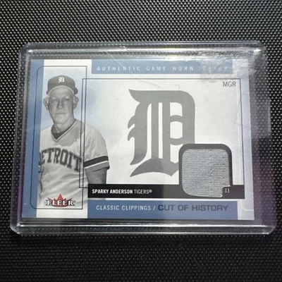 Sparky Anderson 2005 Fleer Classic Clippings Cut of History Blue Jersey #CH-SA - Image 1 of 4