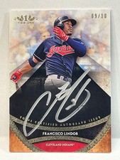 2017 TOPPS TIER ONE FRANCISCO LINDOR AUTO #/10 SILVER INK CLEVELAND INDIANS