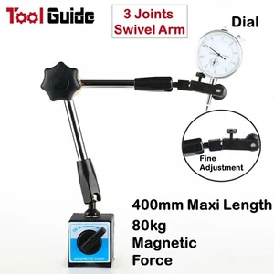 0-10mm Dial Indicator 3 Joints Magnetic Base Holder 400mm 360° Swivel Arm 80kg - Picture 1 of 6