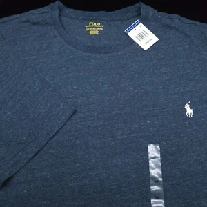 POLO RALPH LAUREN T-SHIRT -2XB BIG- NAVY BLUE HEATHER SHORT SLEEVE -WHITE PONY - Picture 1 of 8