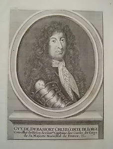 Marschall Dufort-Duras Frankreich Kapitän der Leibwache Merian Kupferstich 1702 - Picture 1 of 1