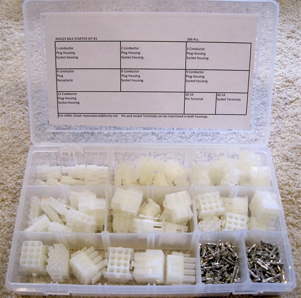 Molex MLX Connector and Terminal Kit 266 Pieces