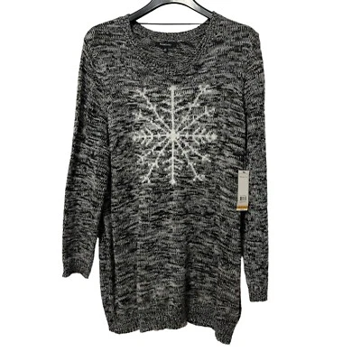 NWT Relativity Womens Sweater Plus Size 3X Winter Snowflake Gift Orig $74 - Image 1 of 4