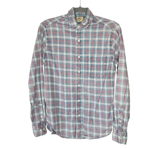 Camicia Faherty uomo taglia XS Ventura quadri cotone a quadri manica lunga blu rosa - Foto 1 di 12