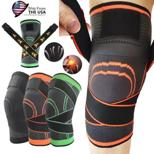 3D Knee Sleeve Compression Brace Support Sport Gym Joint Pain Arthritis Relief T - Picture 1 of 26