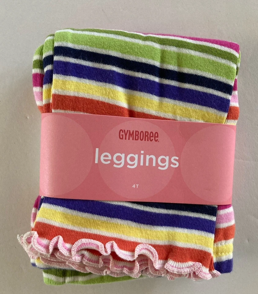 Новый с Ярлыками Gymboree конфеты Shoppe 4 4T радуга в полоску оборки манжеты леггинсы - Изображение 1 из 1
