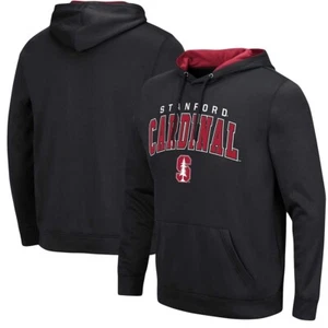 Men's Colosseum Black Stanford Cardinal Resistance-Pullover Hoodie - Picture 1 of 2