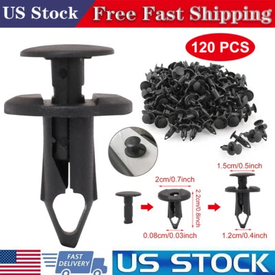 120pcs Bumper Clips 8mm Plastic Rivet Fastener Mud Flaps Fender Push for NISSAN Foto 1 de 4