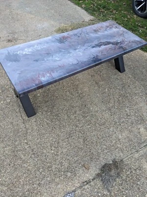 epoxy resin wood coffee table - Image 1 of 4