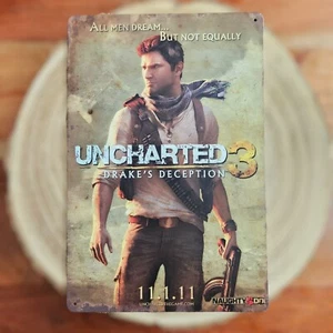 🍀 Blechschild Metallschild Gaming Uncharted 3 Nathan Drake Tin Sign - Bild 1 von 2
