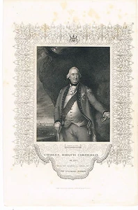 ENGRAVING CHARLES MARQUIS CORNWALLIS OB1805 JOHN TALLIS & CO ENGRAVED W HOLLAND - Picture 1 of 2