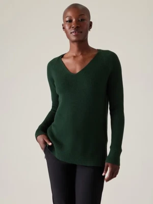 Suéter ATHLETA SMALL Hannover Refinado Cuello en V VERDE #882541 NUEVO Foto 1 de 3