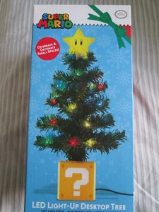 Super Mario Compact 10" Tall Pre-Lit LED Light-Up Desktop Christmas Tree - Picture 1 of 3