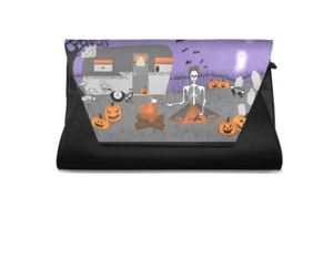 Sweet Midnight Glam Camping Skeleton Pumpkins Gothic Punk Halloween Clutch Bag - Picture 1 of 3