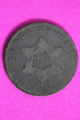 1852 Trime 3 Three Cent Silver Dime Exact Coin Shown In Pics Semi Key Date 50 - Image 1 of 3