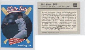 1989 Coca-Cola Chicago White Sox Eric King #14