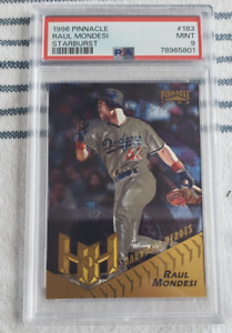 1996 Pinnacle Baseball Raul Mondesi Starburst Card PSA 9 Mint #183 LA Dodgers