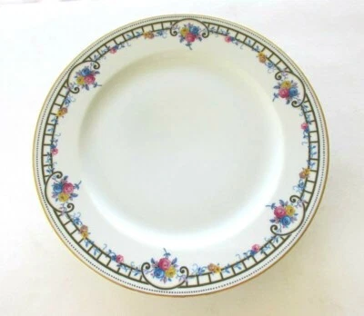 LIMOGES FRANCE T V TRESSEMANES  VOGT  ROSE SWAGS DINNER PLATE 12 AVAILABLE - Image 1 of 4