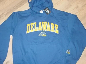 UD Univ DELAWARE BLUE HENS Hooded EMBROIDERED Sweatshirt NEW TAG sz.. LARGE - Picture 1 of 17