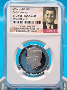 Kennedy 50c NGC PF 70 2019-S revestido ultra camafeo lanzamientos tempranos - Imagen 1 de 4