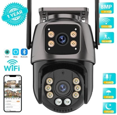 Telecamera WiFi Esterno 4K 8MP IP66 PTZ Visione Notturna  + SD 128GB - Immagine 1 di 4