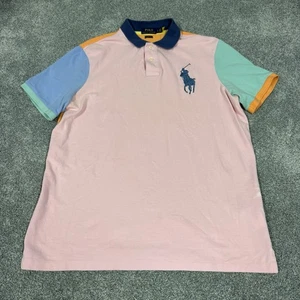 Polo Ralph Lauren Poloshirt Classic Fit Color Block Pony Logo Größe L B22 - Bild 1 von 9