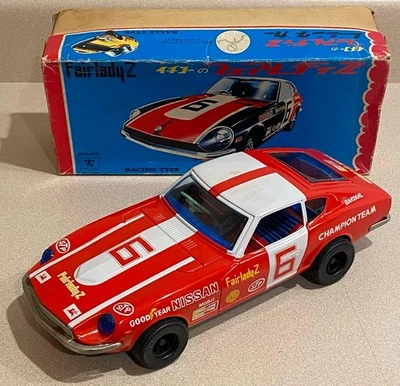 Vintage 1970's Ichiko 11" Tin Friction Nissan Fairlady Z 240Z Racing-XLNT/Boxed - Image 1 of 4