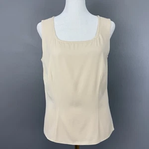 Doncaster Ivory Cream Sleeveless Silk Blend Blouse Size 4 Square Neck Fitted - Picture 1 of 9