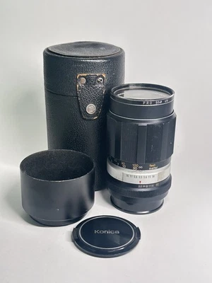Lente teleobjetivo Konica Hexanon 135 mm f/3,5 MF Prime retrato montaje AR con estuche Foto 1 de 4