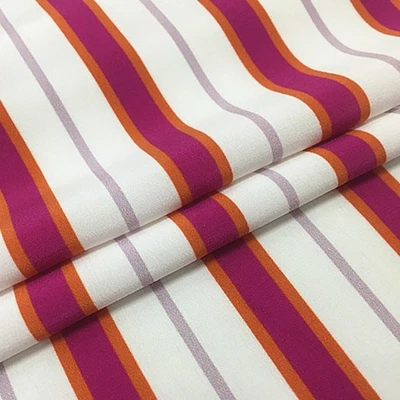 Tela de seda crepé 100 % seda natural 16 Momme rayas rojas 53" ancho 1 metro XL173 Foto 1 de 4