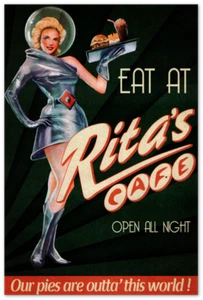 Fallout Poster Rita's Cafe Video Game Poster Gaming Fallout - Picture 1 of 7