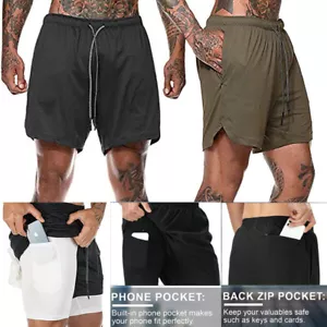 Mens Soft Sports Running Shorts Gym Training Sport Fitness Bottoms With Pockets - Picture 1 of 26
