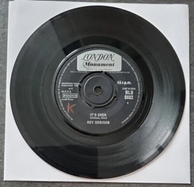 ROY ORBISON - It's Over - VG+  7" vinyl single 1964 Pop  - Image 1 of 2