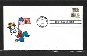 USA HAND PAINTED FLAG SUPREME COURT 1981 RICHARD ELLIS ANIMATED FDC + CACHET - Picture 1 of 1