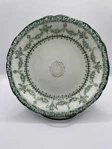 6 Antique John Maddock & Sons Royal Vitreous Porcelain 8” Bowls Green Gold - Picture 1 of 15