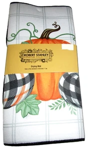 Fall Dish Drying Mat ~ 14" x 21" ~ COLORFUL FALL PUMPKINS ~ DRYING MAT - Picture 1 of 1
