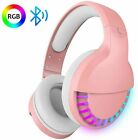 Wireless Bluetooth Rgb Backlit Gaming Headphones Noise Cancelling Stereo For Pc